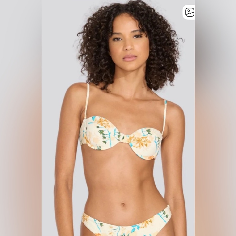 Solid & Striped NWT The Maisie 2 in 1 bikini Brule Floral convertible top - L